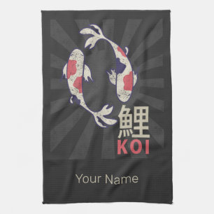 Koi Vintage Nishikigoi Japanese Carp for Aquarist Kitchen Towel