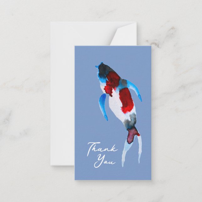 Koi watercolor fish art note card (Front)