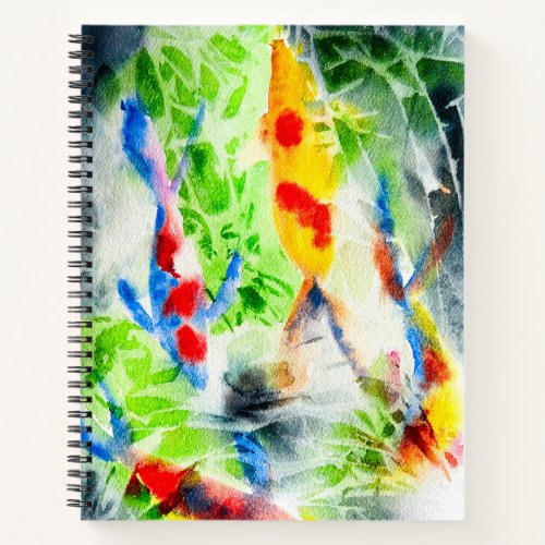 Koi Watercolor fish fine art Notebook