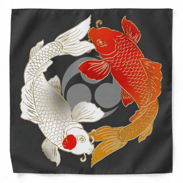 Koi with Mon japanese style Bandana (Front)