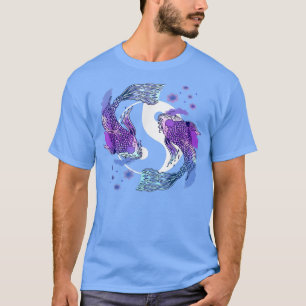 Koi Yin Yang Cherry Blossom Swimming Jewels Japan T-Shirt