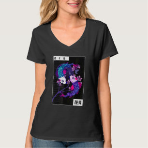 Koi Yin Yang Opposite Swimming Jewels Fish Cherry T-Shirt