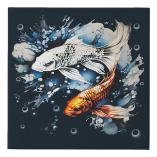 Koifish Faux Canvas Print