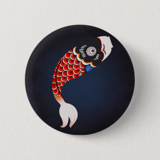 Koinobori - Red Japanese Fish Flag Pinback Button