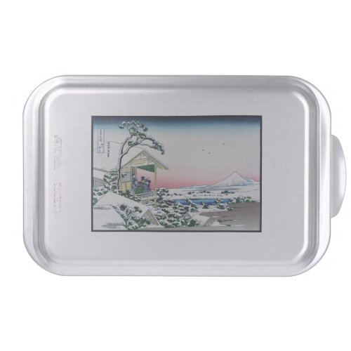 Koishikawa Tea House View Mt Fuji by Hokusai  Cake Pan