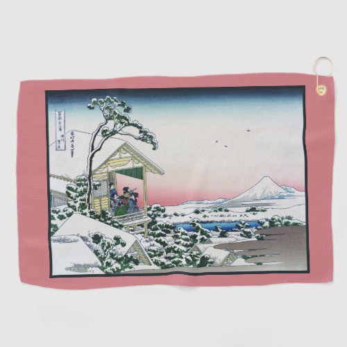 Koishikawa Tea House View Mt Fuji by Hokusai  Golf Towel