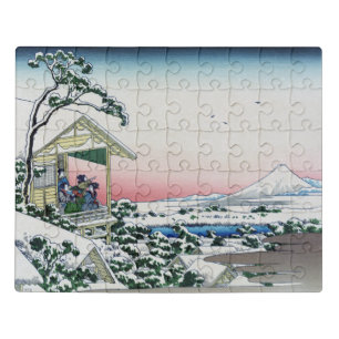 Koishikawa Tea House View Mt. Fuji by Hokusai Jigsaw Puzzle