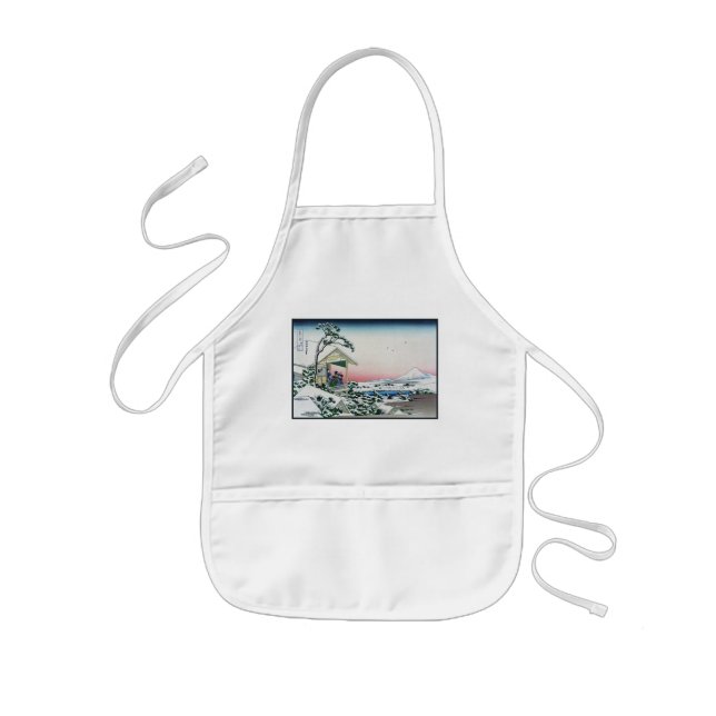 Koishikawa Tea House View Mt. Fuji by Hokusai  Kids' Apron (Front)