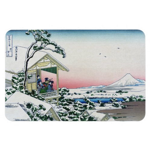 Koishikawa Tea House View Mt Fuji by Hokusai  Magnet