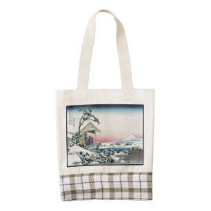 Koishikawa Tea House View Mt. Fuji by Hokusai Zazzle HEART Tote Bag
