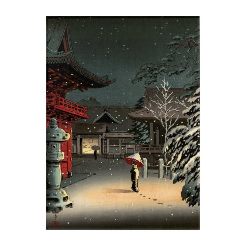 Koitsu _ Snow at Nezu Shrine Acrylic Print