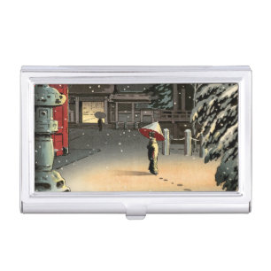 Koitsu - Snow at Nezu Shrine Business Card Case