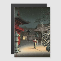 Koitsu - Snow at Nezu Shrine Magnetic Card