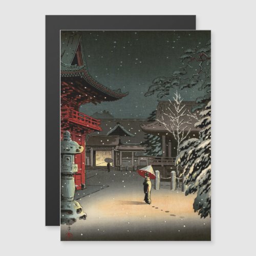 Koitsu _ Snow at Nezu Shrine Magnetic Card