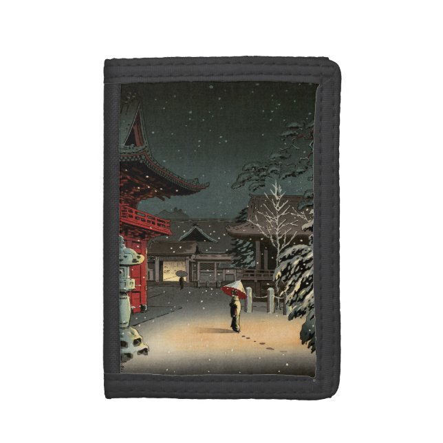 Koitsu - Snow at Nezu Shrine Trifold Wallet (Front Vertical)