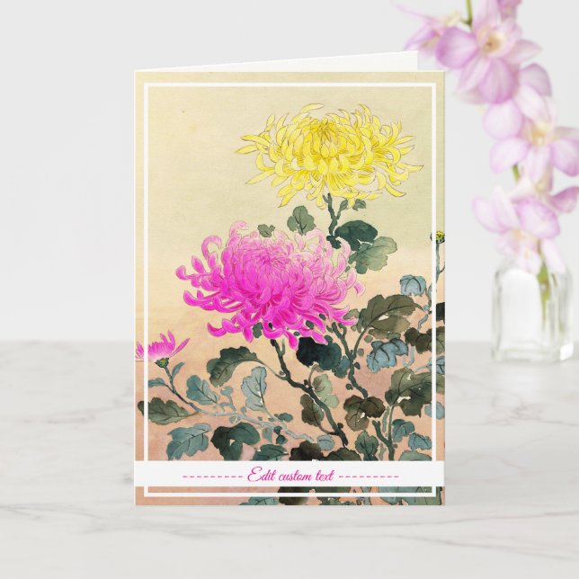 Koitsu Tsuchiya Chrysanthemum japanese flowers art Card (Orchid)