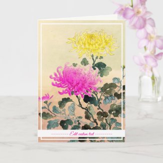 Koitsu Tsuchiya Chrysanthemum japanese flowers art Card