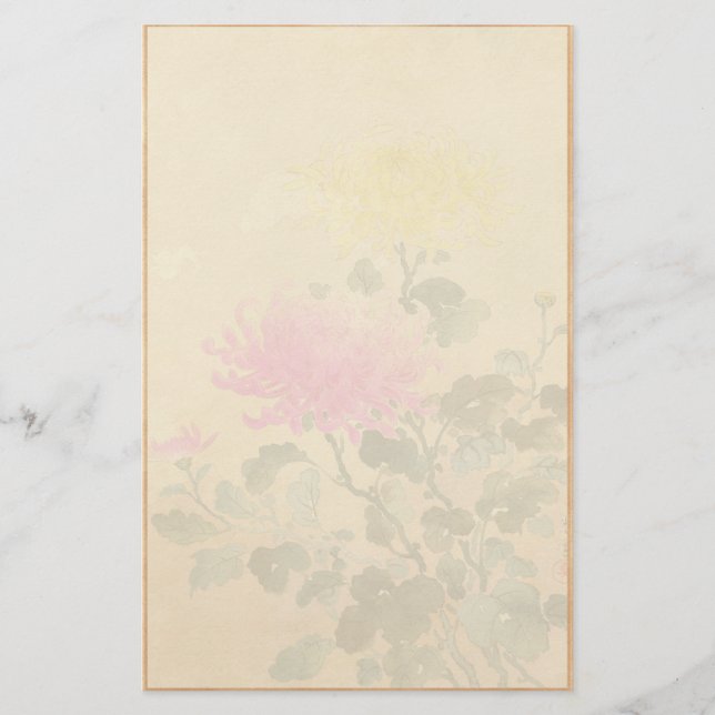 Koitsu Tsuchiya Chrysanthemum japanese flowers art Stationery (Front)