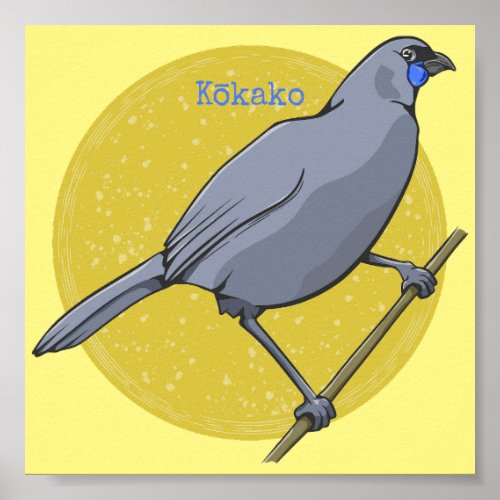Kokako Nz Bird Poster
