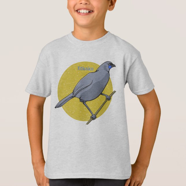 Kokako Nz Bird T-Shirt (Front)