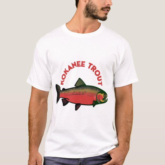 Kokanee Trout Fishing Angler Gift T-Shirt (Front)
