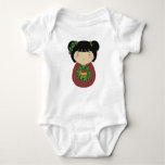 Kokeshi Christmas Wreath Baby Bodysuit