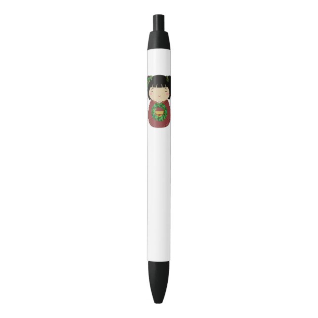 Kokeshi Christmas Wreath Pen (Front Vertical)