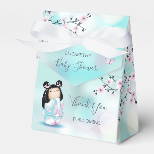 Kokeshi Doll  Baby Shower Thank You  Favor Boxes (Front Side)