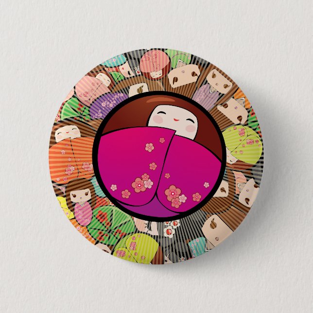 Kokeshi Doll Button (Front)