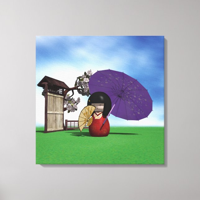Kokeshi Doll Canvas Print (Front)