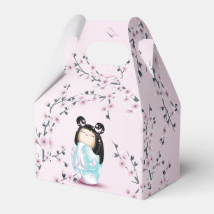 Kokeshi Doll Cherry Blossoms Favor Boxes