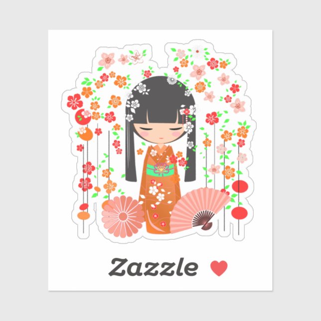 Kokeshi Doll Garden Sticker (Sheet)
