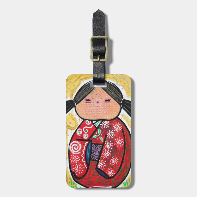 Kokeshi Doll Luggage Tag (Front Vertical)