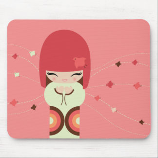 kokeshi doll mouse pad