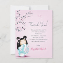 Kokeshi Doll Pink Girl Baby Shower
