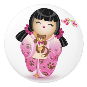 Kokeshi Doll Series Updates Ceramic Knob