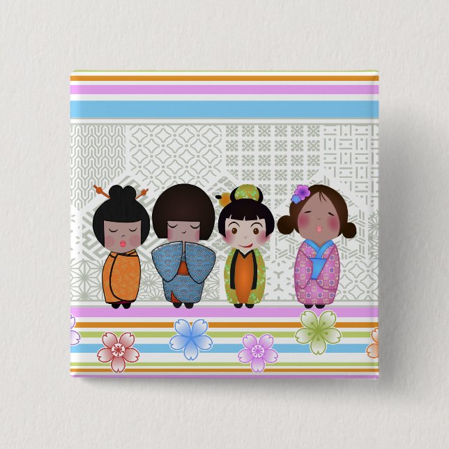 kokeshi dolls button (Front)
