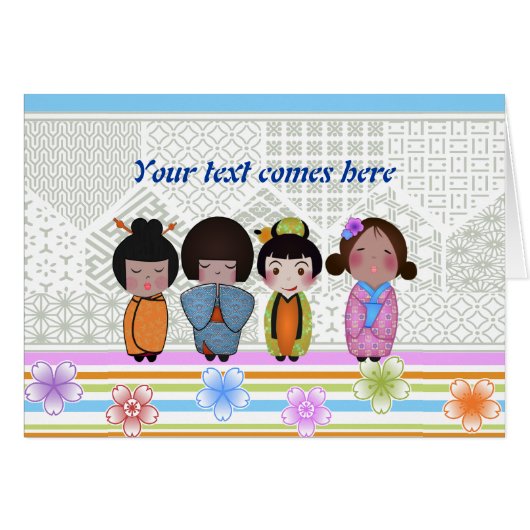kokeshi dolls cards (Front Horizontal)