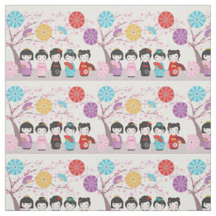 Kokeshi Dolls Fabric