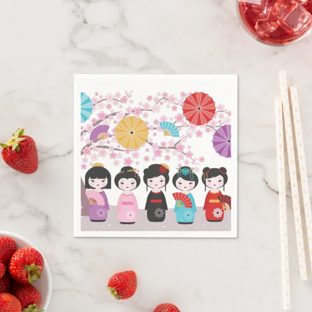 Kokeshi Dolls Napkins (Insitu)
