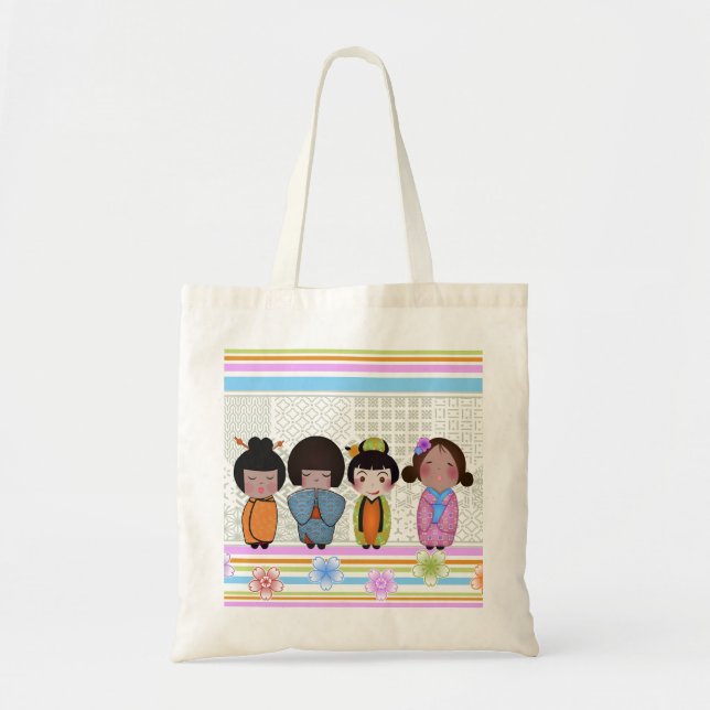 kokeshi dolls tote bag (Front)