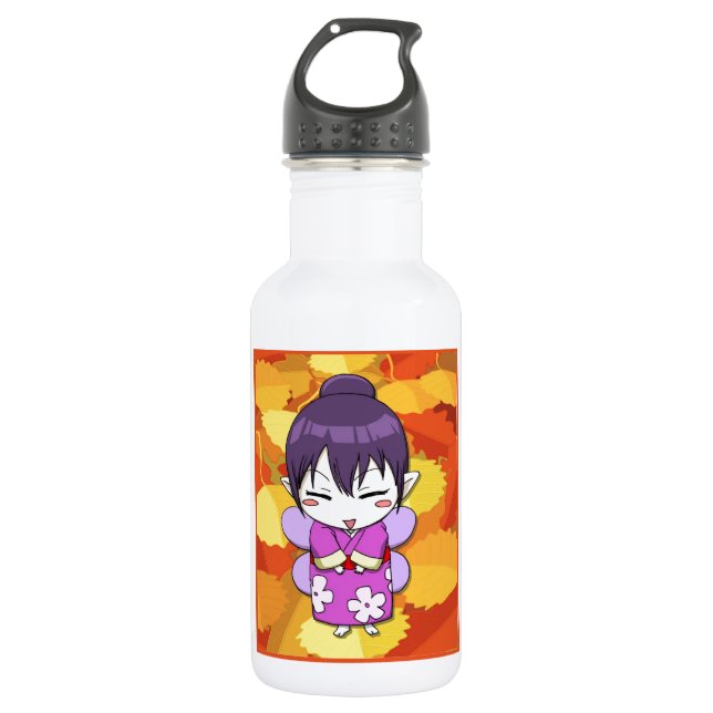 Kokeshi fairy, by Nekoni Water Bottle (Front)