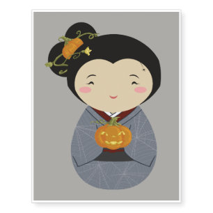 Kokeshi Halloween Temporary Tattoos