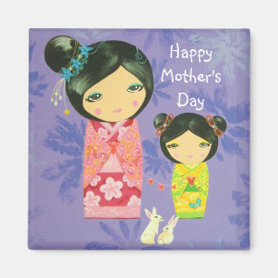 Kokeshi Love Binds Us Together Mother's Day Magnet