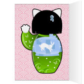 Kokeshi Maneki Neko Japanese Lucky Cat Maiko (Inside (Left))