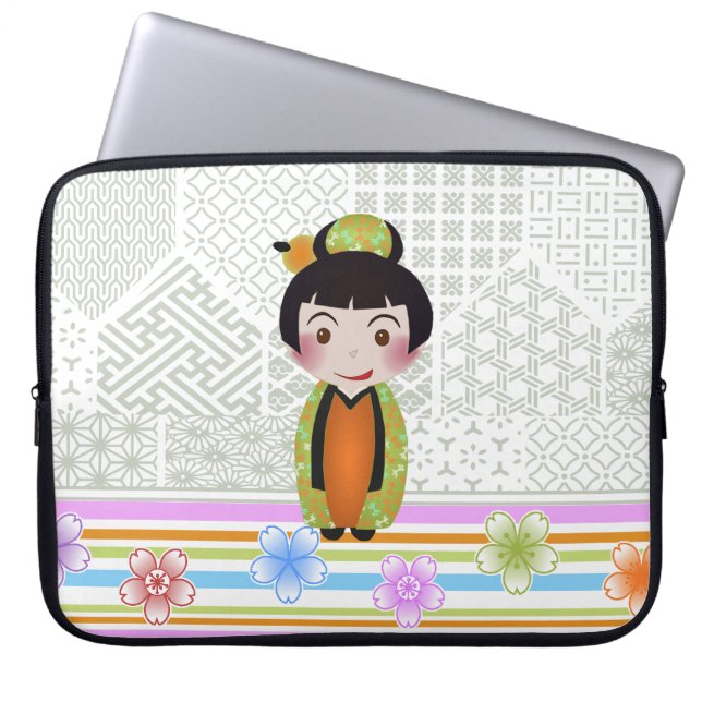 kokeshi noshi laptop sleeve (Front)