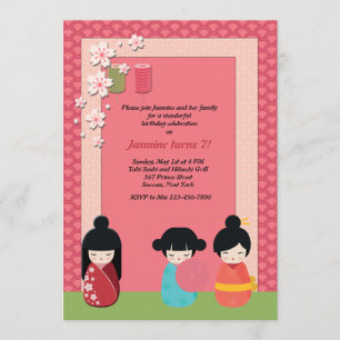 Kokeshi Playmates Invitation