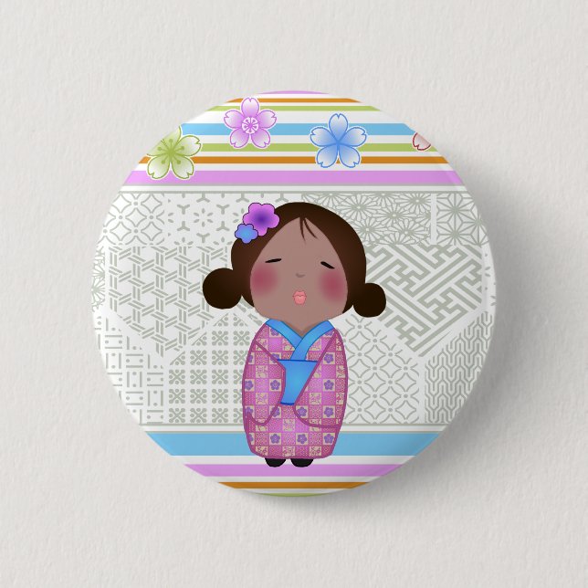 kokeshi sakura button (Front)