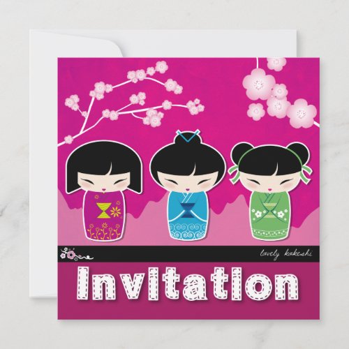 Kokeshi square Invitation