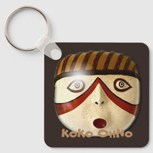 KoKo OhNo _ Zuni Kachina Mask _ Smell Masker Keychain